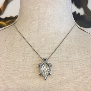 Cool Jewels silver rhinestone turtle necklace